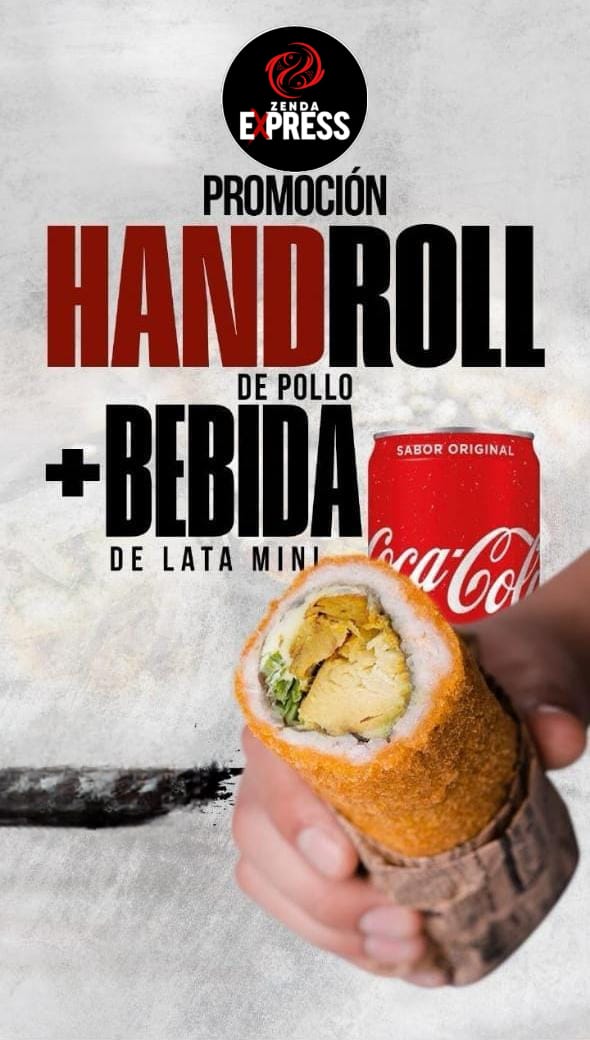 promo hand roll mas bebida o jugo mini